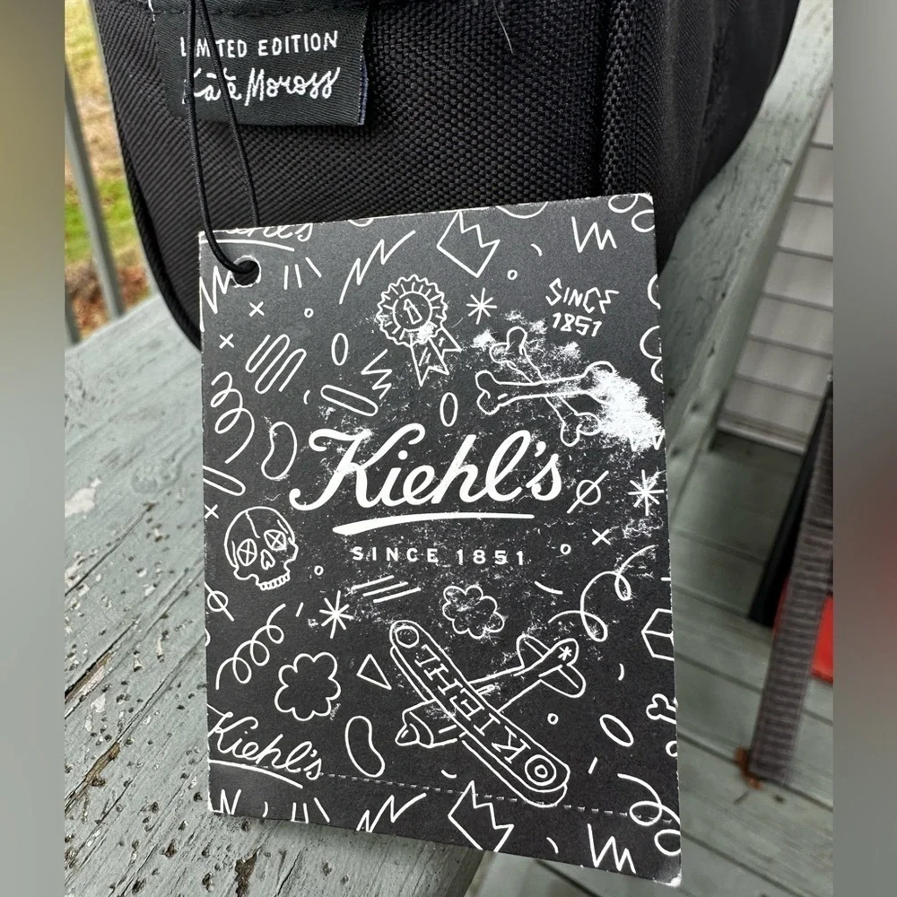 KIEHL’S x Kate Aries Moross Limited Edition Toiletry Black Travel BAG ONLY NWT